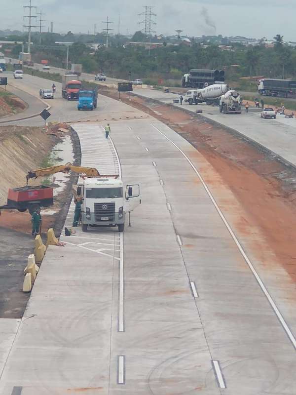 Uma das pistas do Anel Viário de Fortaleza sob viaduto da CE 065 terá